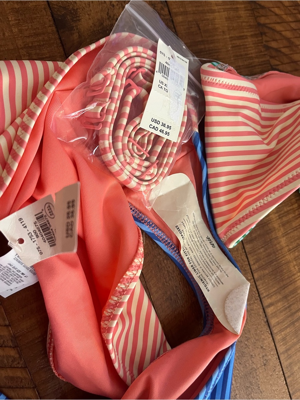 NWT Aerie FULL SET Ring Bandeau Top + Full Coverage Bottom Colorblock - Size XL - Picture 6 of 7